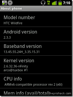 Htc wildfire android 2.3 8.0